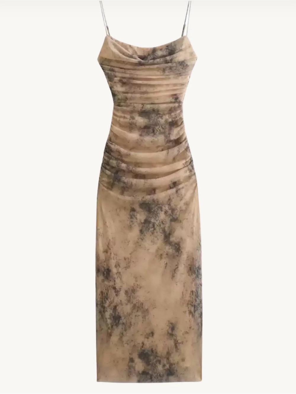 Endless Moon Ruched Mesh Ombré Midi Dress Medium New with tags